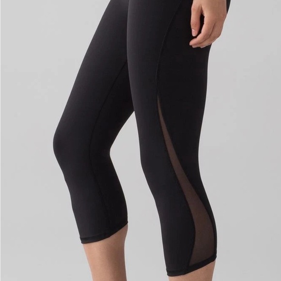 lululemon athletica Pants - Lululemon Black High-Waisted Leggings with Mesh Panels